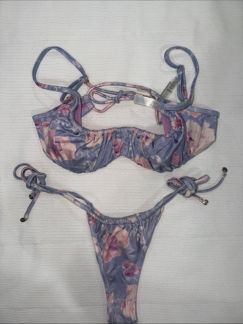 Victoria's Secret Lavender Floral Tie-Side Bikini 32D/Small